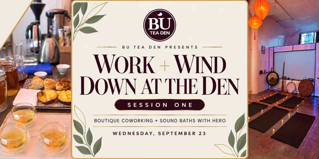 Work + Wind Down at the Den event flyer